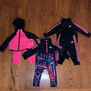 3 nike/adidas jogging sets for baby girl
